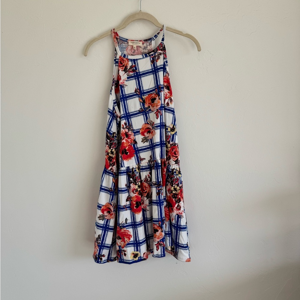 Floral Checkered Tank Top
